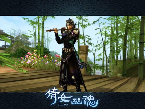 《倩女幽魂》英俊的异人在竹林中吹奏阵阵箫声 