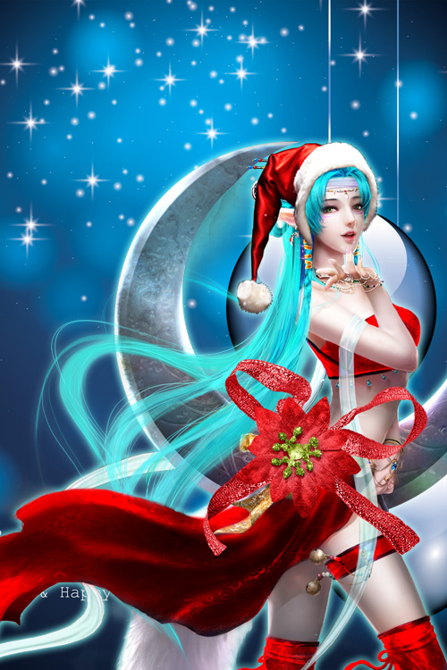 媚灵狐圣诞节手机壁纸