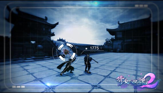 挥斧劈去，《倩女幽魂2》根据敌人全身不同的受力点，会造成不同的伤害，击中要害在战斗中显得尤其关键。