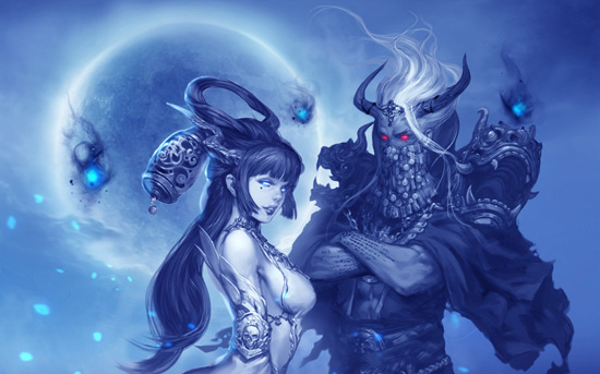 电脑桌布：双人版月夜
