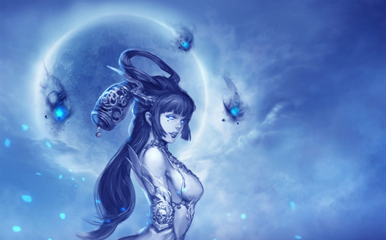电脑桌布：女月夜