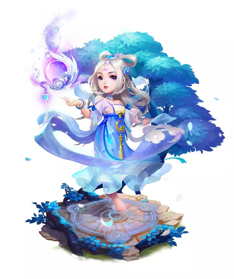 《梦幻西游》手游仙族最新式女武器宝珠 梦灵珑角色动态图