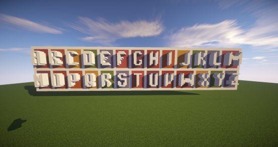 大神用方块花式造字体 小编看完表示不会写字了 _ 我的世界minecraft