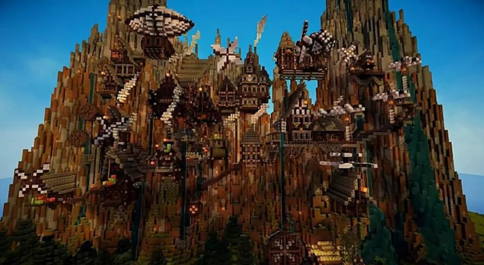 Стимпанк стиль майнкрафт. Steampunk City Minecraft. Стимпанк город майнкрафт. Стимпанк замок майнкрафт.