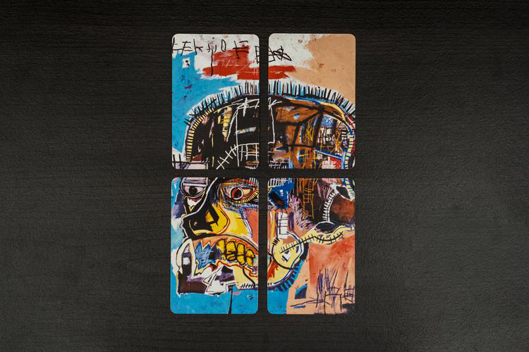 图3：Jean-Michel Basquiat主题UNO牌组成的作品