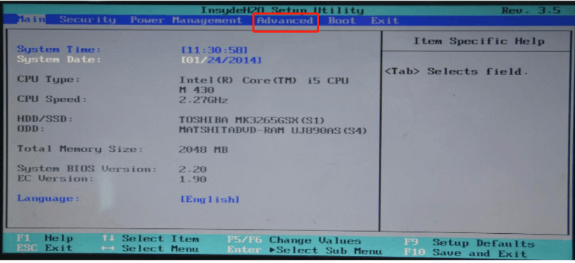 Enabling VT in Toshiba PCs