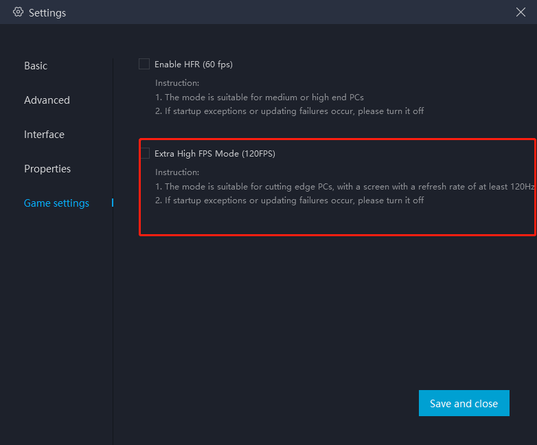 III.Emulator settings:  ①Access "Settings" at the upper right corner of the emulator → "Advanced Settings" → adjust the “Performance” to “High”.  How to play Free Fire on perfectly smooth 120 fps2  For most users and games, "medium" performance is the best option. For those with less powerful PCs, it's recommended to set "2 core/ 2GB" or "4 core/ 3GB" if the game setup file is too large or the game requires high quality graphics. Remarks: Adjusting to a higher setting does not always mean it is better. The core count selected should be less than half of the number of actual cores, otherwise game lags may occur.  ②Enable high-definition resolution: Settings → Interface → Resolution settings  How to play Free Fire on perfectly smooth 120 fps3  IV. Access "Settings" at the upper right corner of the emulator → "Game Settings" → Select “Extra High FPS Mode (120FPS)”  How to play Free Fire on perfectly smooth 120 fps47