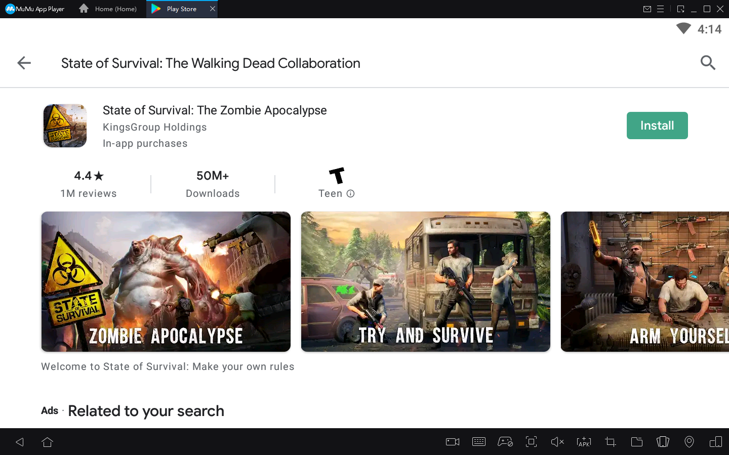 Cách chơi State of Survival: The Walking Dead Collaboration trên PC bằng MuMu Player 4