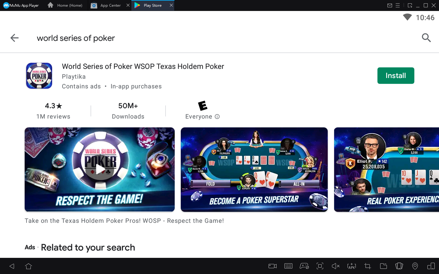 Cách chơi World Series of Poker WSOP Texas Holdem Poker trên PC bằng MuMu Player 4