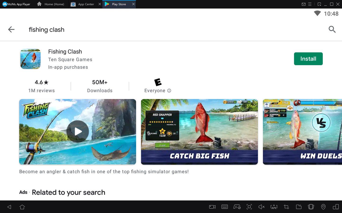 Cách chơi Fishing Clash trên PC bằng MuMu Player 4