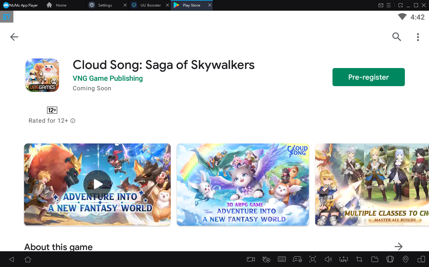 Cách chơi Cloud Song: Vân Thành Chi Ca trên PC bằng MuMu Player