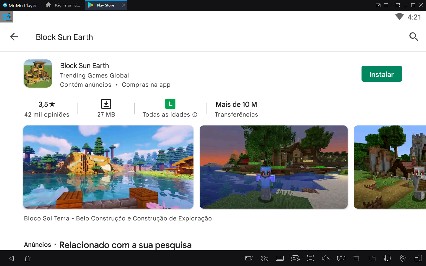 Como Baixar Block Sun Earth no PC com Android Emulador