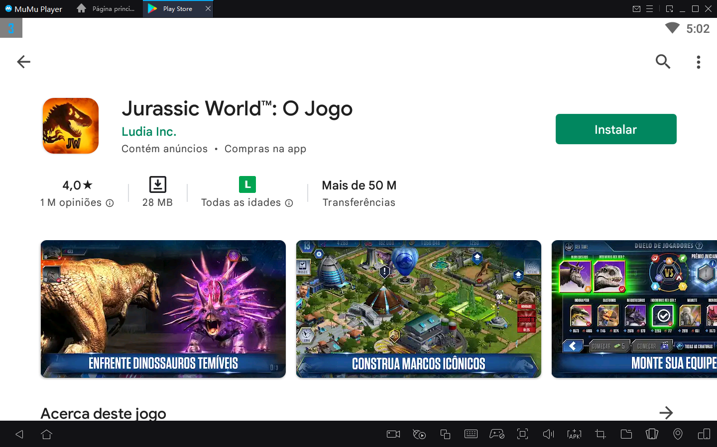 Como jogar Jurassic World™: O Jogo no PC com Emulador Android