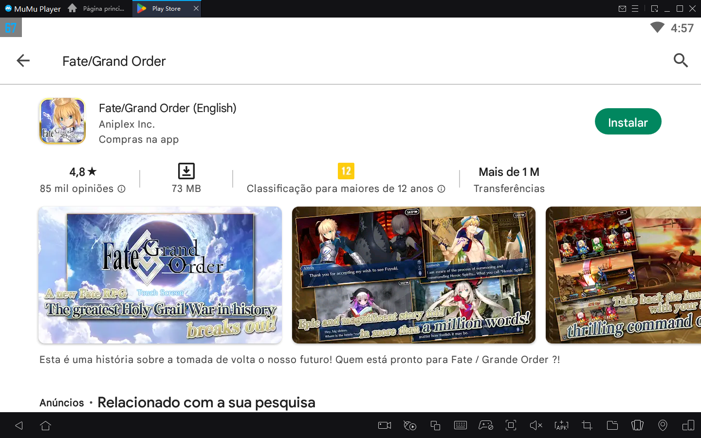 Fate/Grand Order está sendo lançado no Reino Unido e em outros países da Europa e América Latina