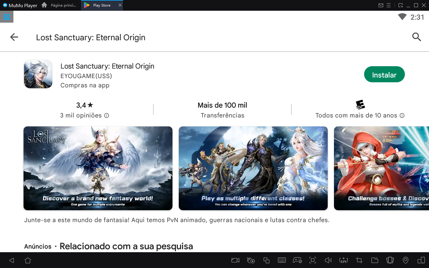 Como jogar Lost Sanctuary: Eternal Origin no PC com Emulador Android