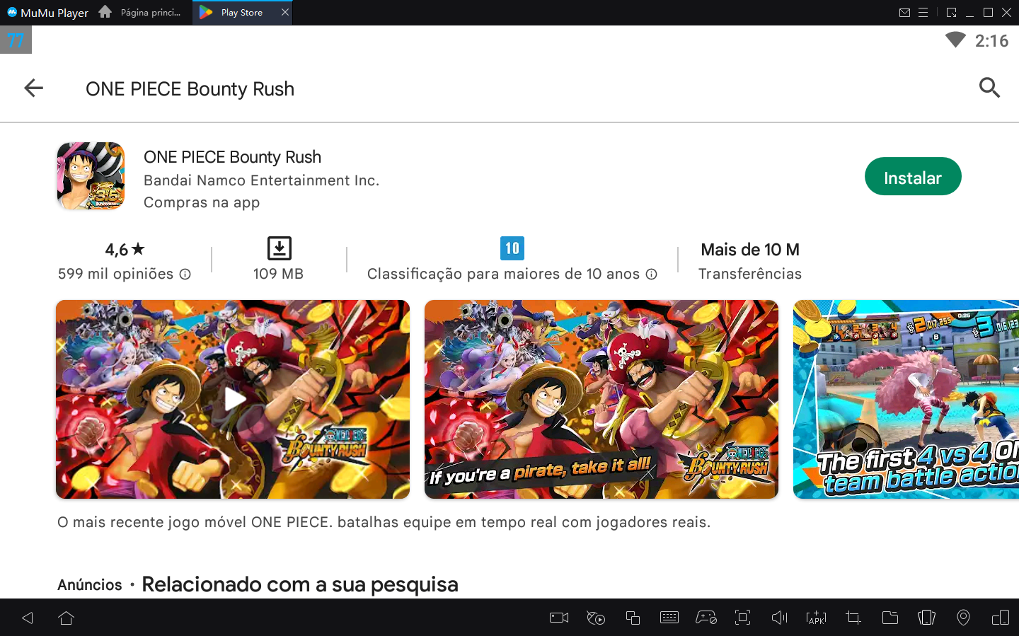 Como jogar One Piece Bounty Rush no PC com Emulador Android