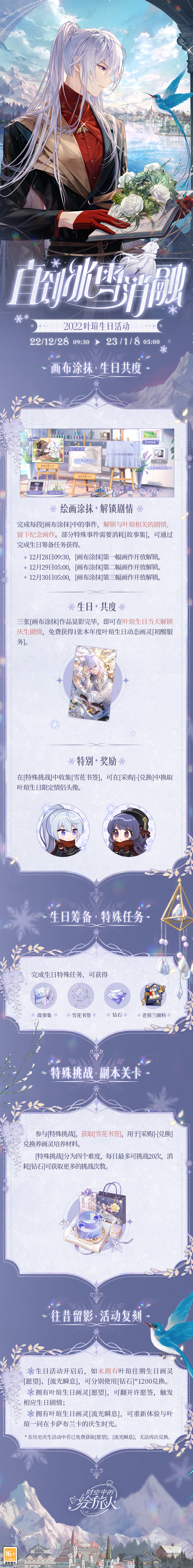 直到冰雪消融丨叶瑄生日活动一览__《时空中的绘旅人》官方网站