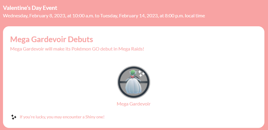 Mega Gardevoir Debuts in Pokémon GO Valentine's Day 2023 Event