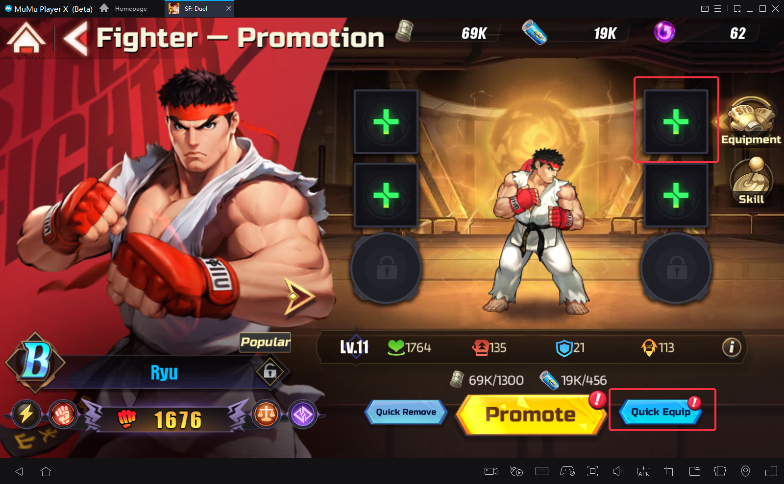 street fighter duel equipment guide