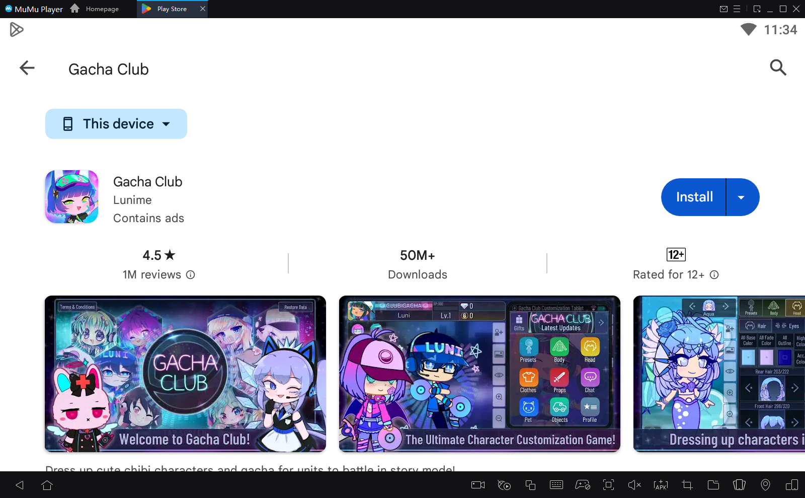 How to play Gacha Club on PC with MuMu Player