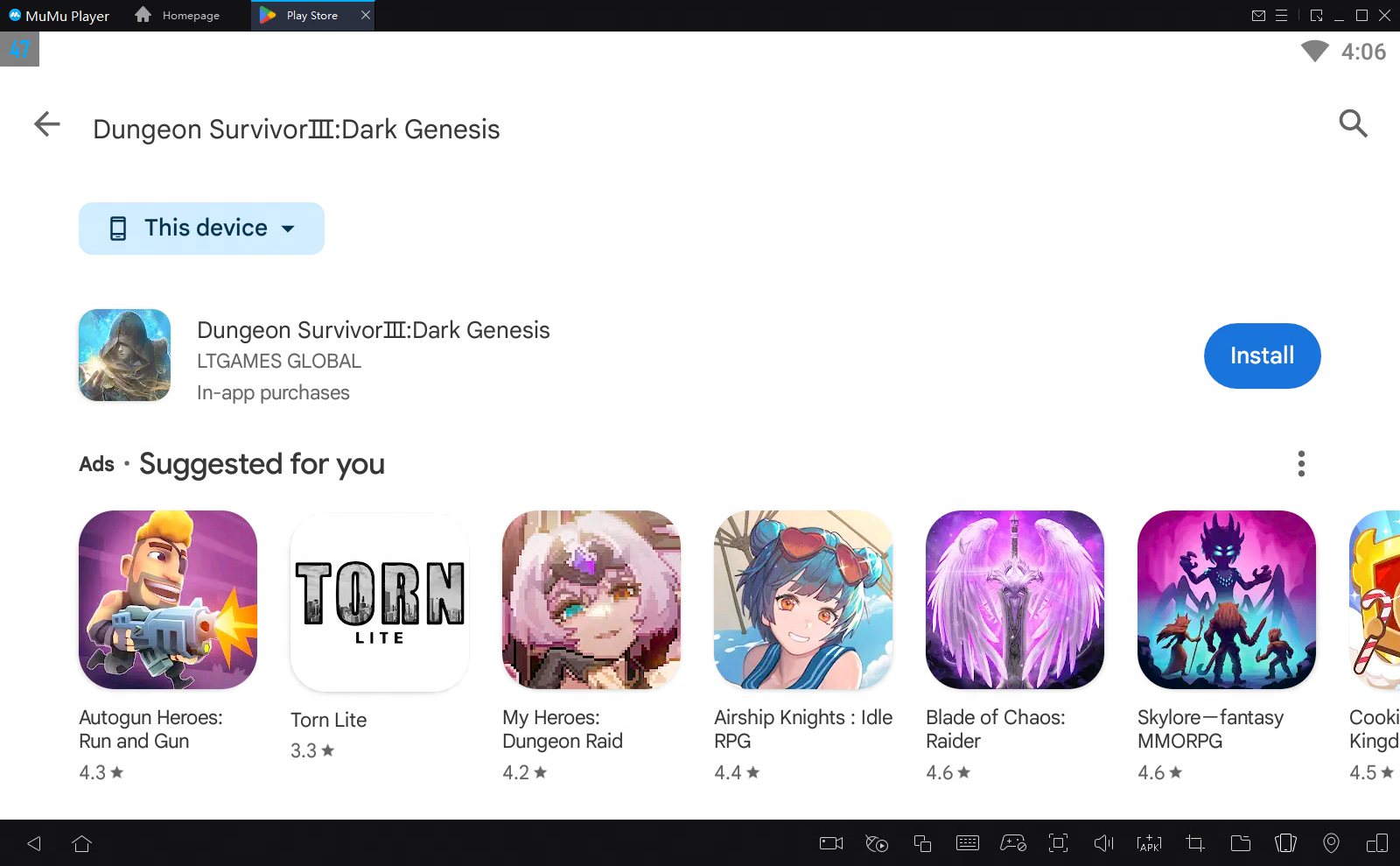 How to play Dungeon SurvivorⅢ:Dark Genesis on PC with MuMu Player