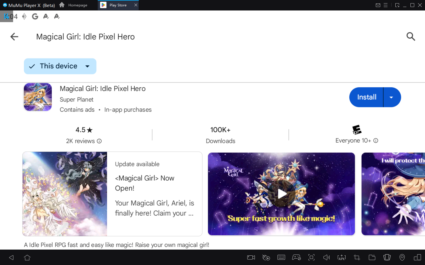 How to Install and Play Magical Girl: Idle Pixel Hero on PC with BlueStacks