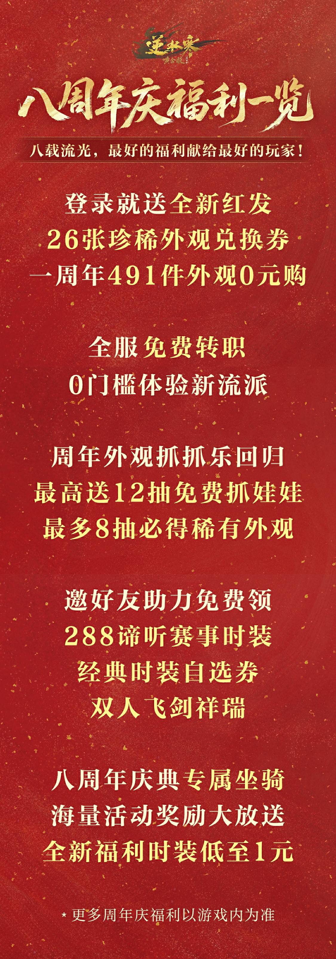 一周年外观，免费送！【八周年福利爆料】